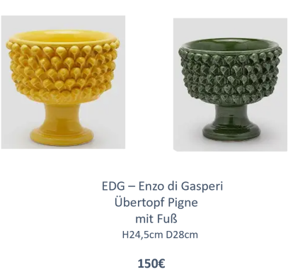 Übertopf mi Fuß - EDG gelb oder grün Übertoüf mi Fuß - EDG gelb und grün